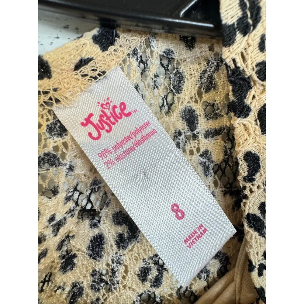 Justice Animal Print Blouse Girl's Size 8